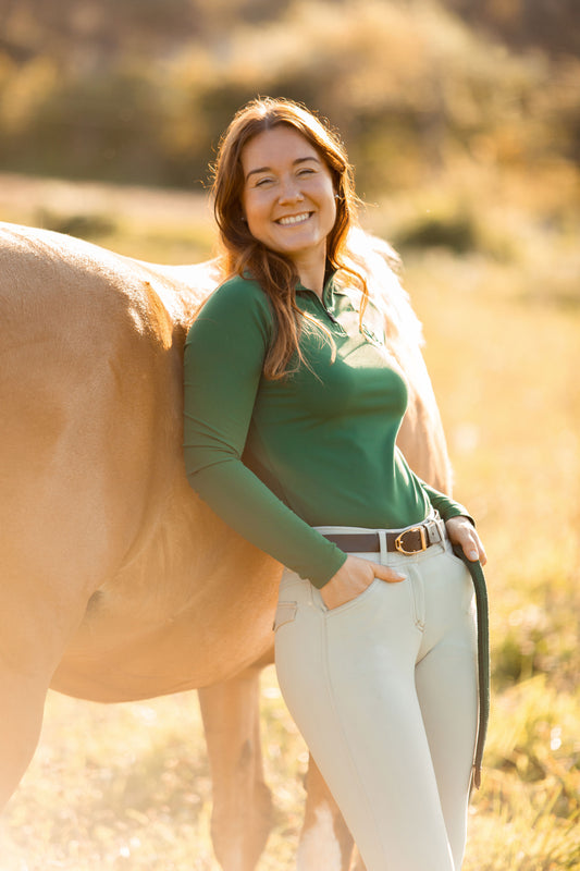 chefauve baselayer deep green long sleeve