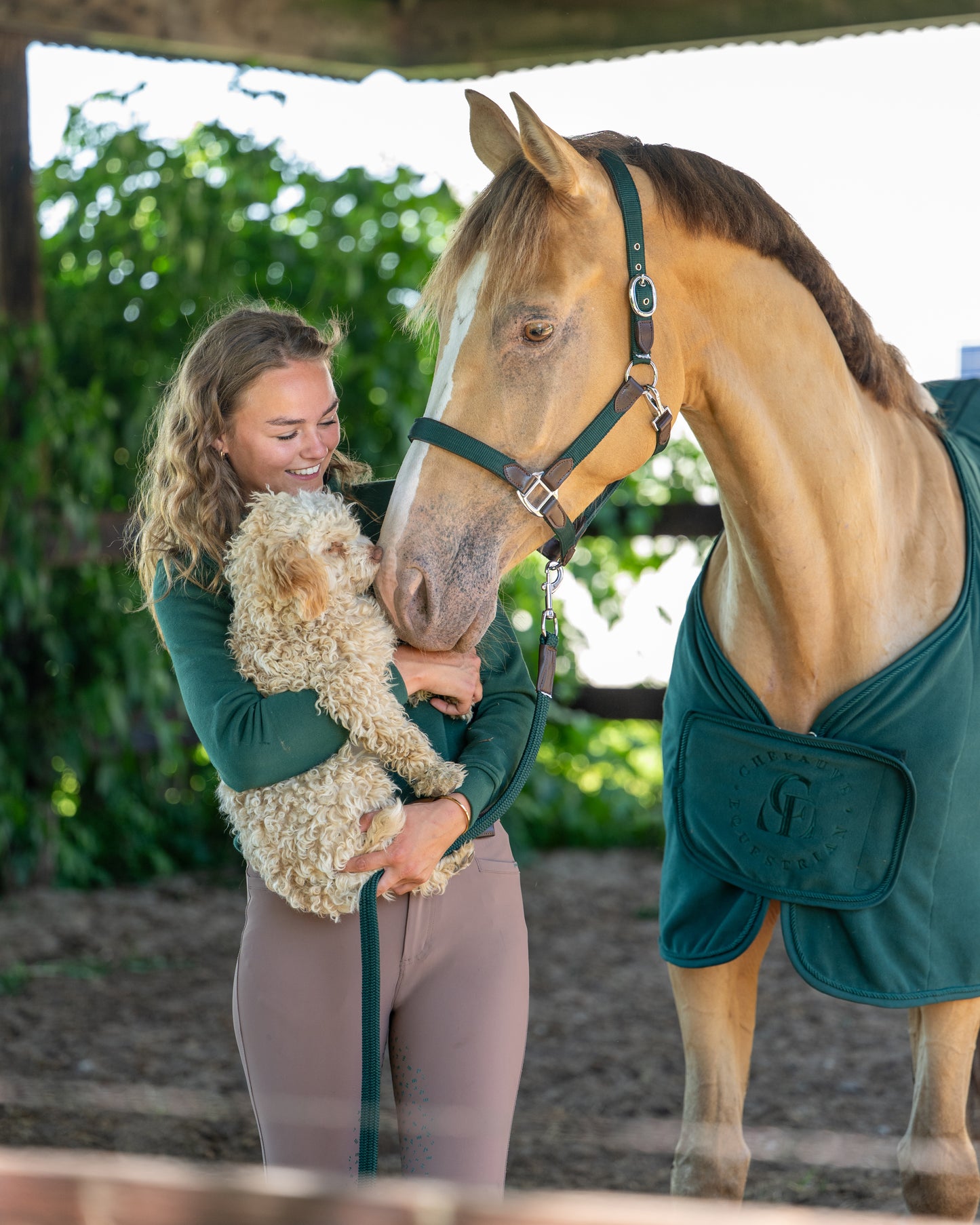 CheFauve luxe halster pony cob full deep green