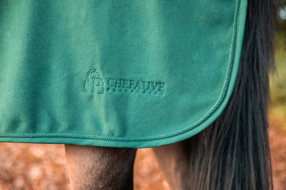 chefauve fleecedeken zweetdeken logo detail