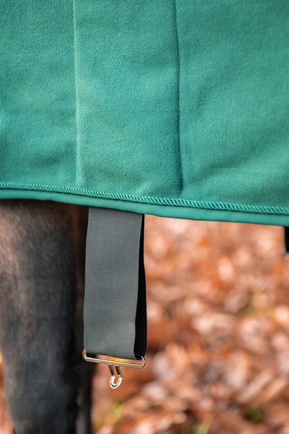 chefauve zweetdeken fleecedeken singel open deep green